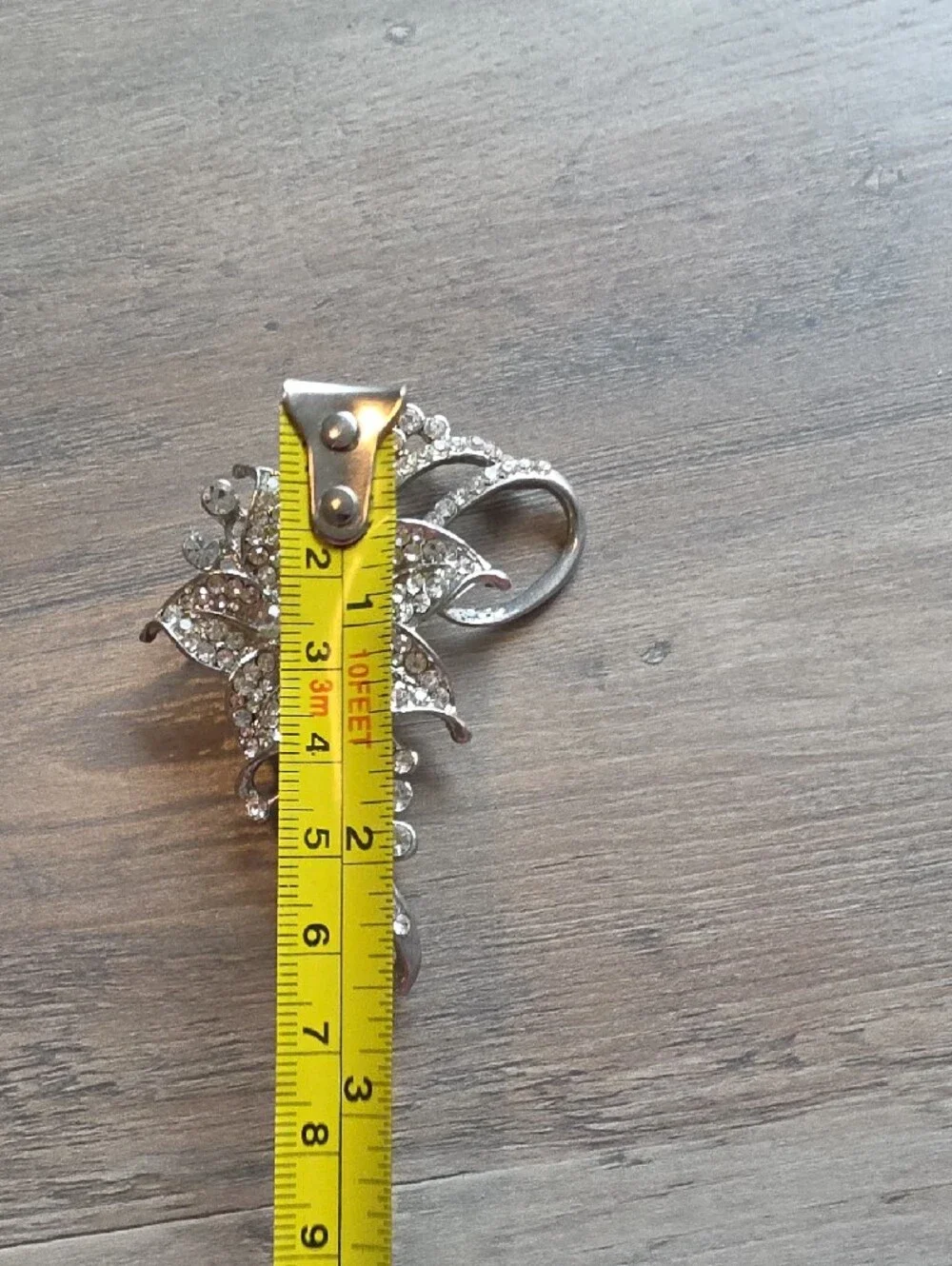 Crystal Floral Silver-Tone Brooch Pin - Elegant Women's Jewelry